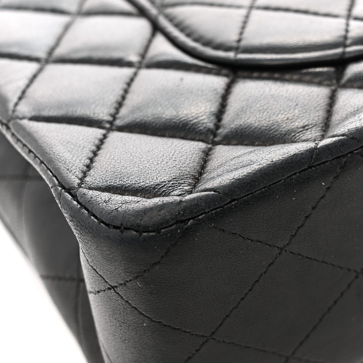 Lambskin Quilted Medium Double Flap Black