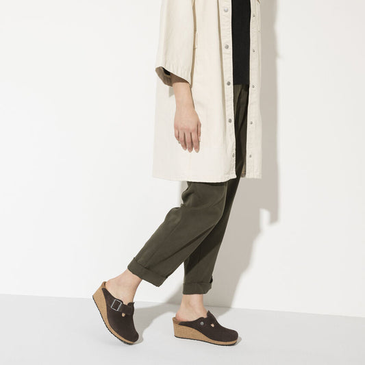 Birkenstock Fanny Suede Leather Clog in Roast