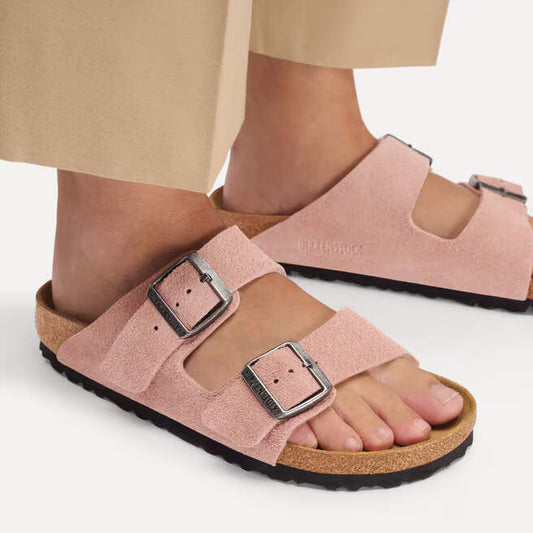 Birkenstock Arizona Suede Leather in Pink Clay