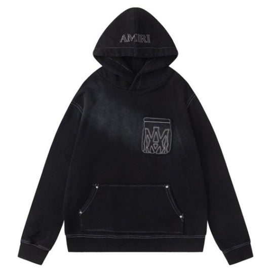 AMRI outline-pocket hoodie