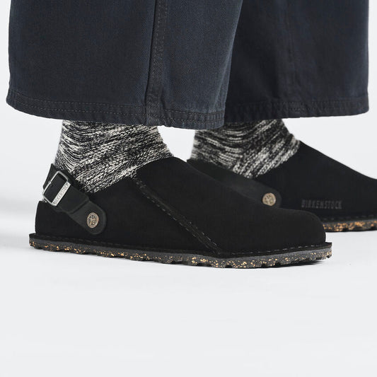 Birkenstock Lutry Premium Suede Leather in Black