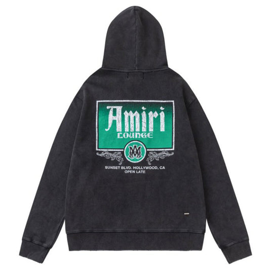 AMRl Lounge Crystal Embellished Cotton Graphic Hoodie