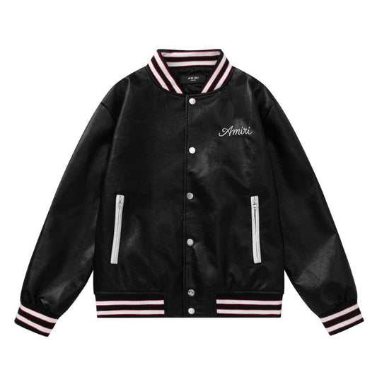 AMRI Club Leather Varsity Jacket