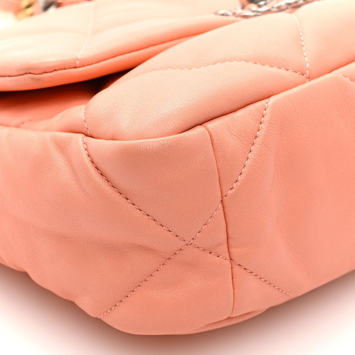 Lambskin Quilted Medium Chanel 19 Flap Light Orange