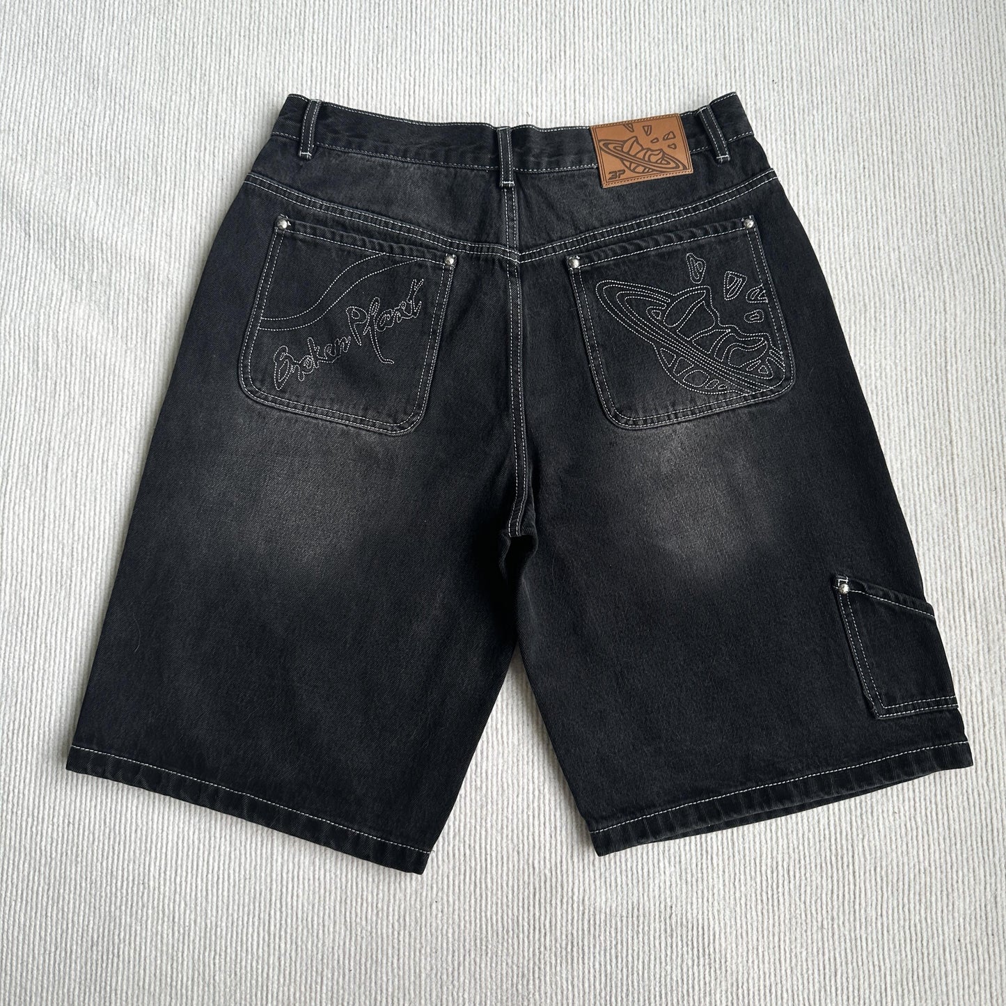 Broken P Denim Jeans Shorts