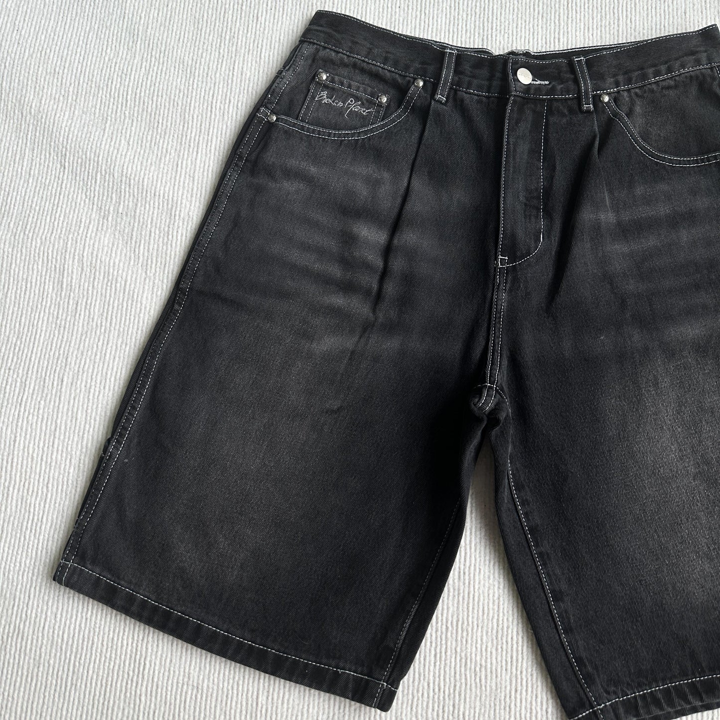 Broken P Denim Jeans Shorts