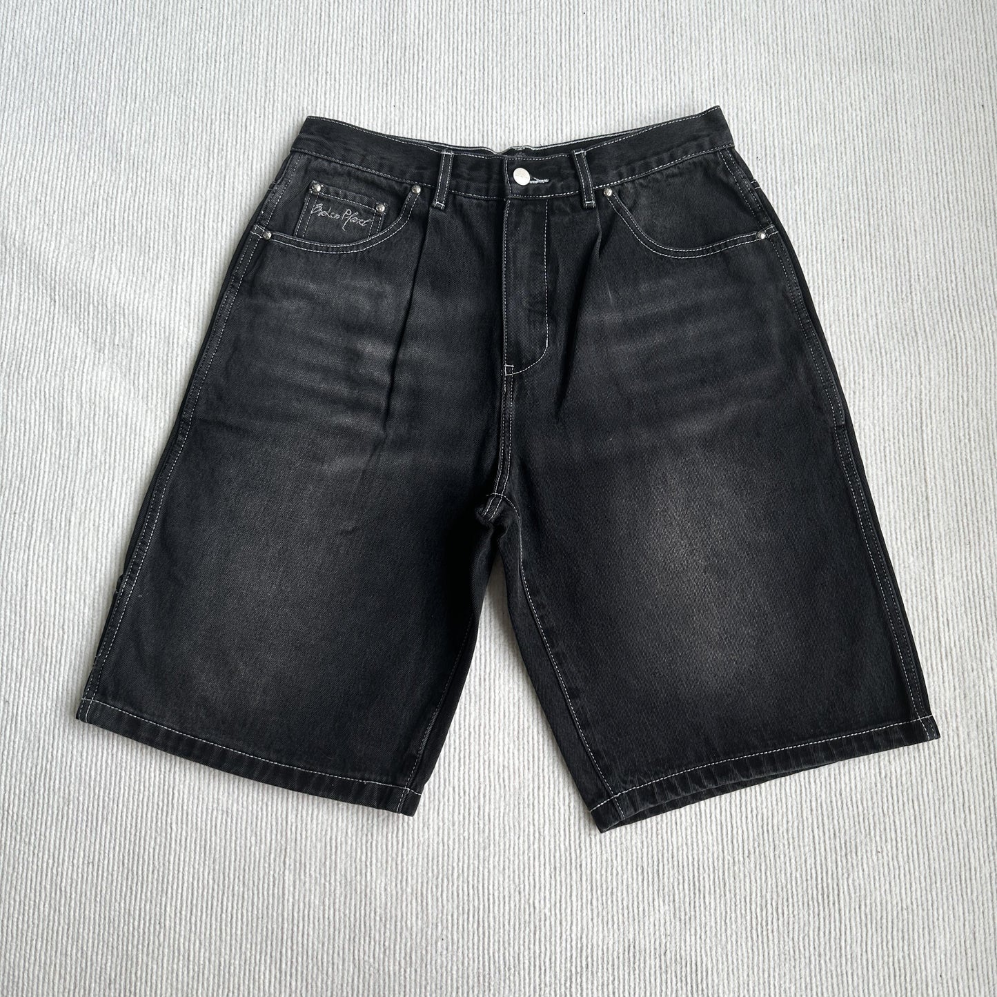 Broken P Denim Jeans Shorts