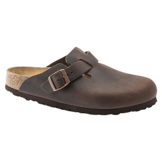 Birkenstock Boston Oiled Leather Classic Footbed Clog in Habana