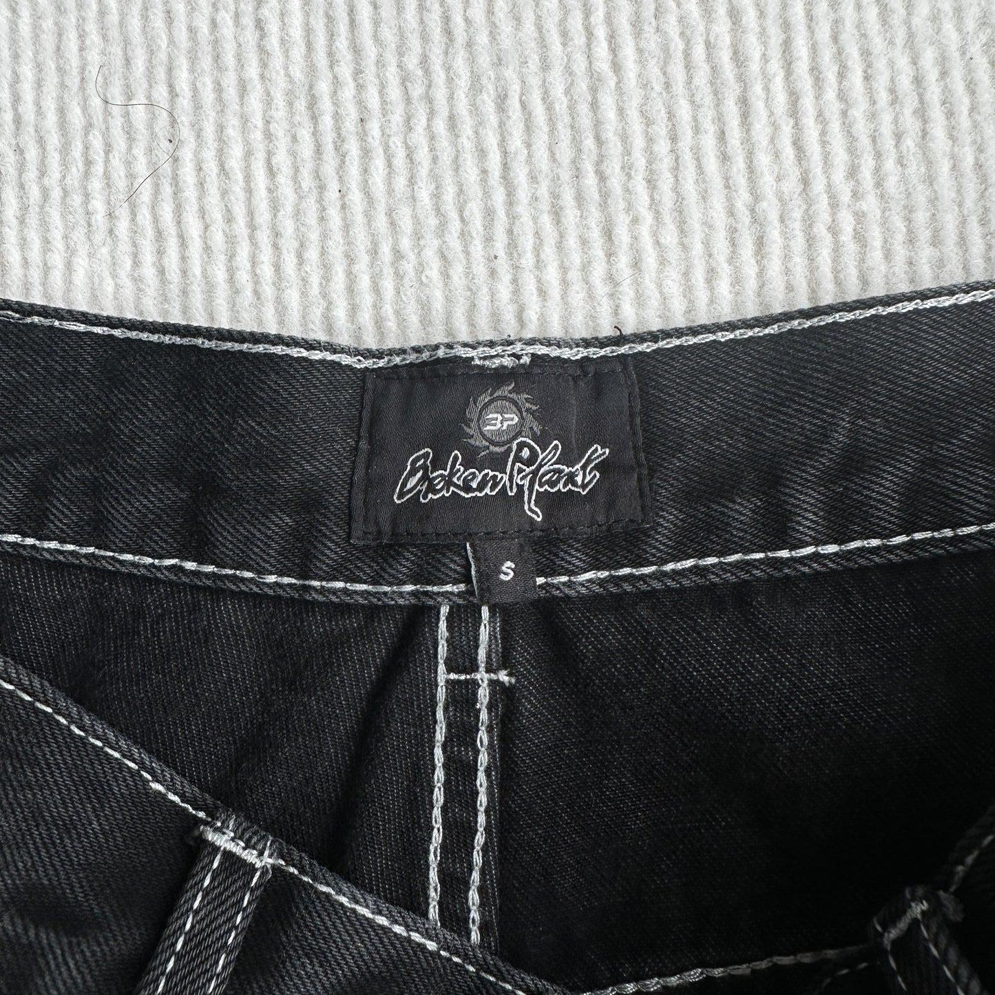 Broken P Denim Jeans Shorts