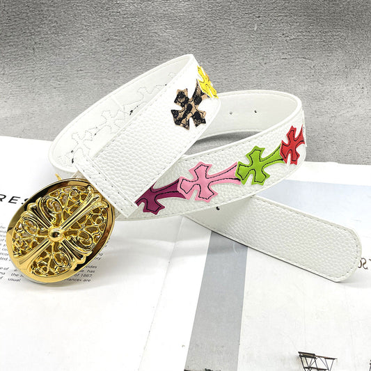 Chh Chrome Heart Belt Embroidery Belt Male