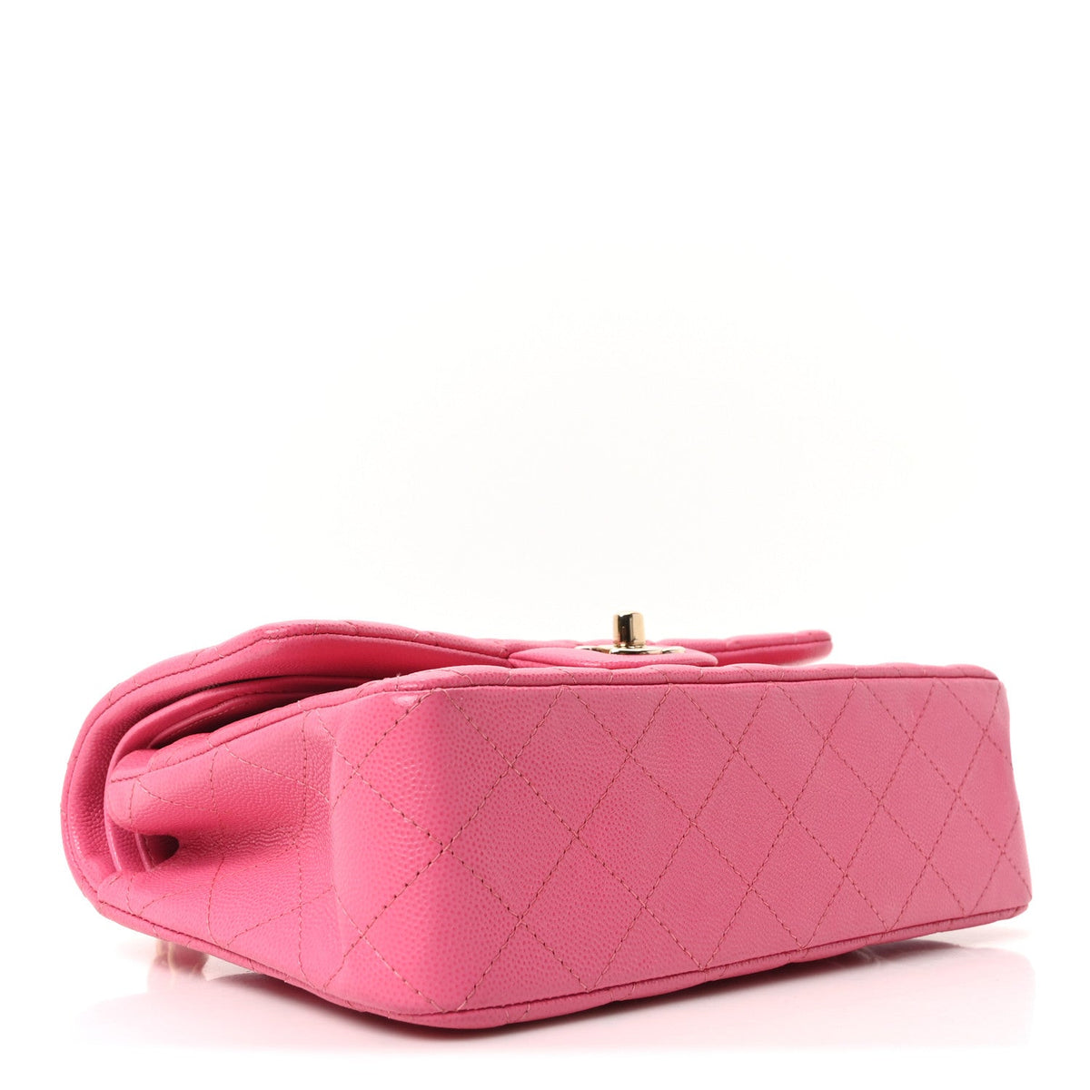 Caviar Quilted Small Double Flap Pink