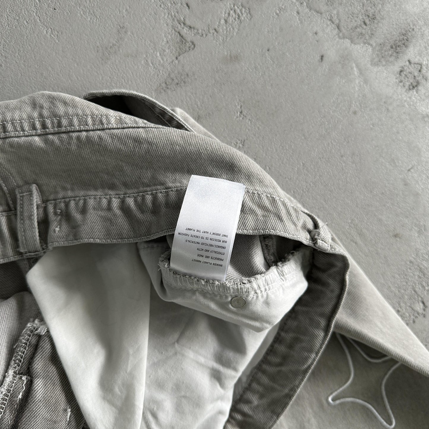 Broken P White Star Pants