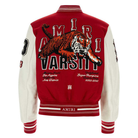 AMRI Varsity Vintage Patch Bomber Jacket