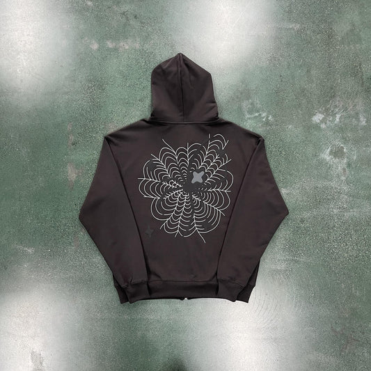 Broken P Spider Zip Up Hoodie